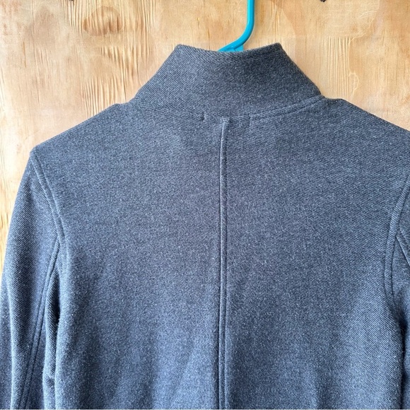 James Perse Gray 100% Cotton Knit Hidden Waist Drawstring Button front Jacket - Picture 6 of 11